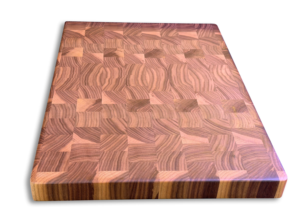 Walnut End Grain Cutting Board with Epoxy Name