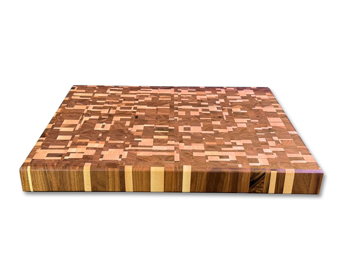 Maple and Walnut Chaotic End Grain Cutting Board
