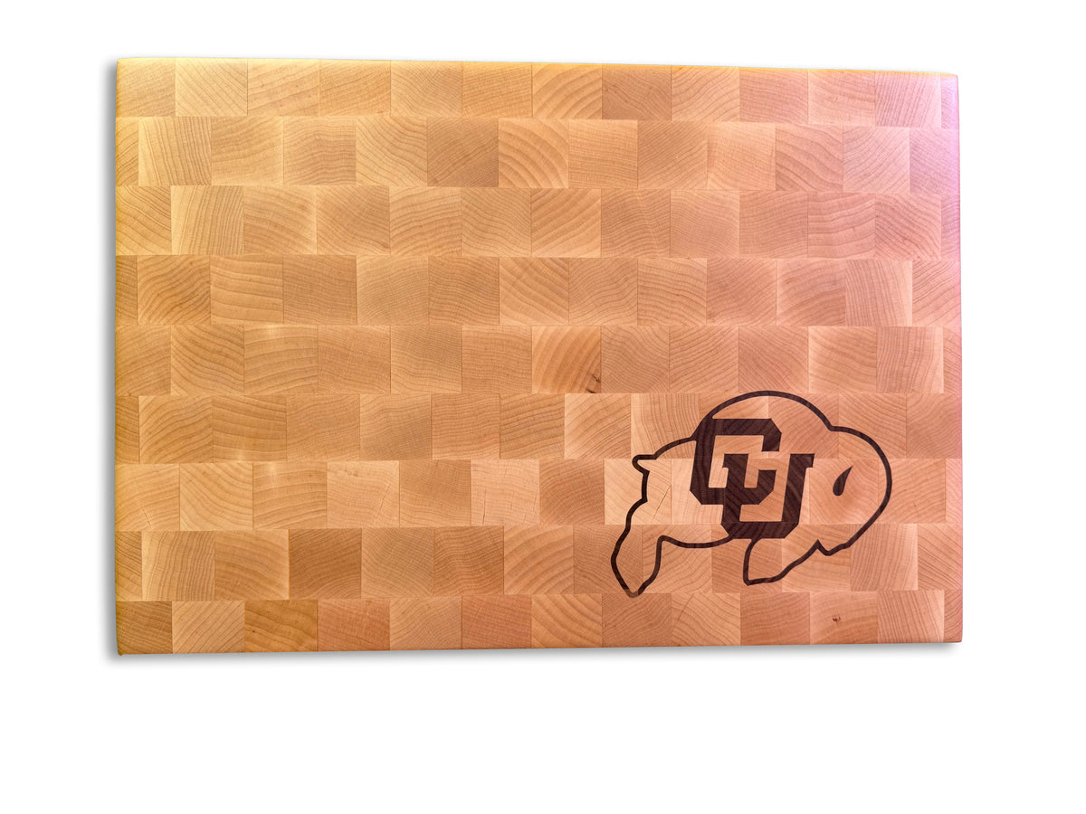 Maple and Walnut Inlay End Grain Cutting Board
