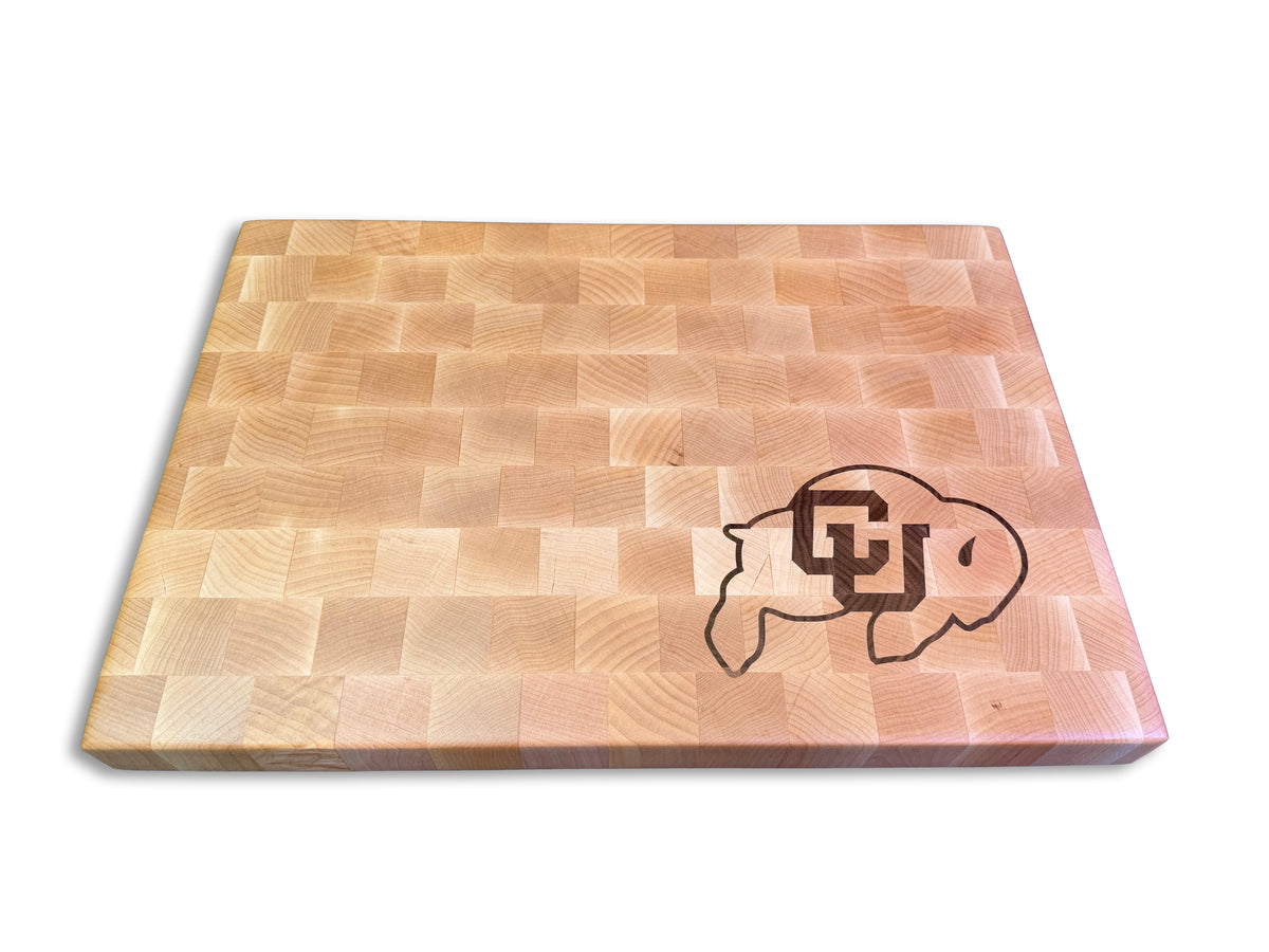 Maple and Walnut Inlay End Grain Cutting Board
