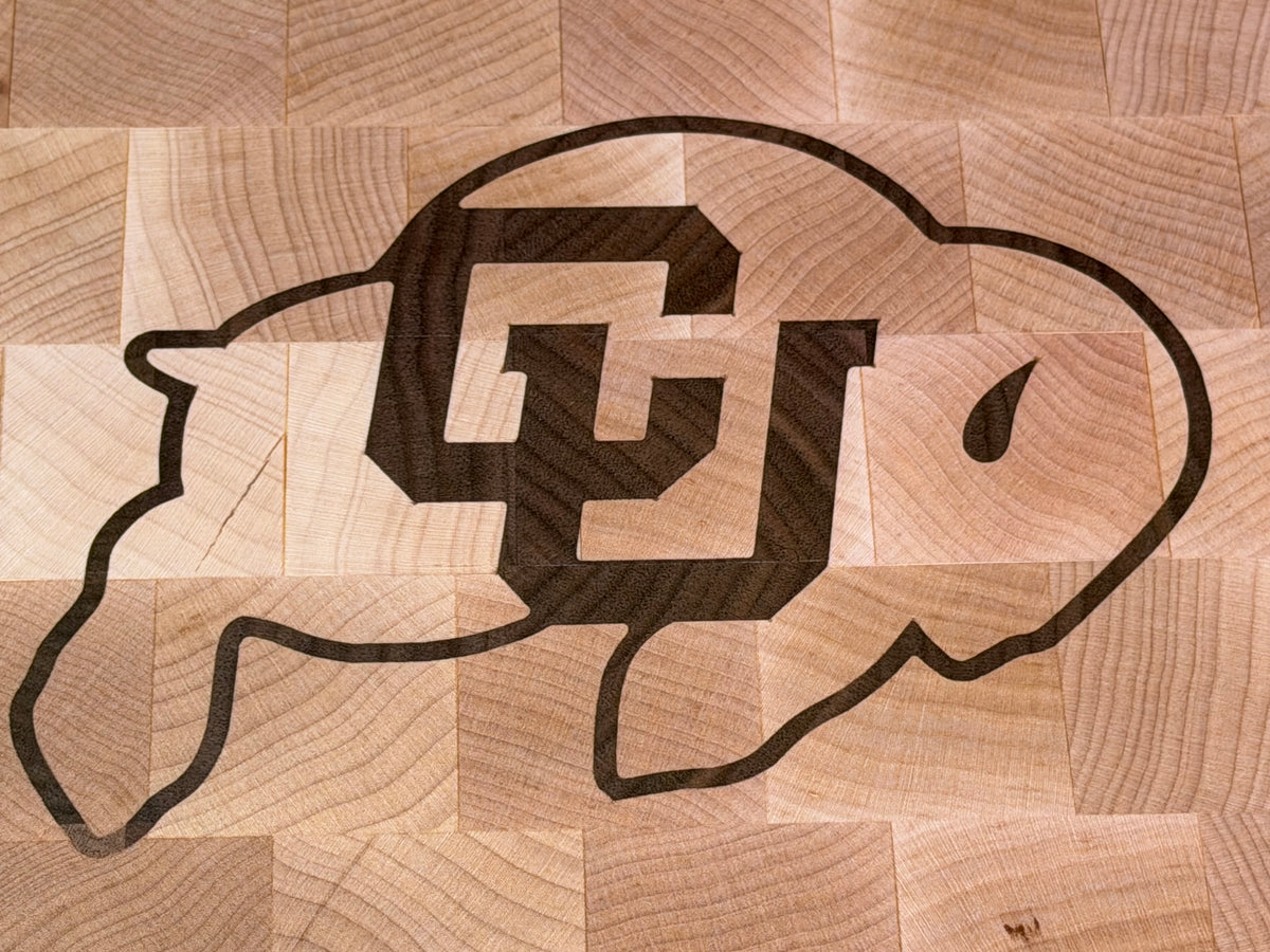 Maple and Walnut Inlay End Grain Cutting Board