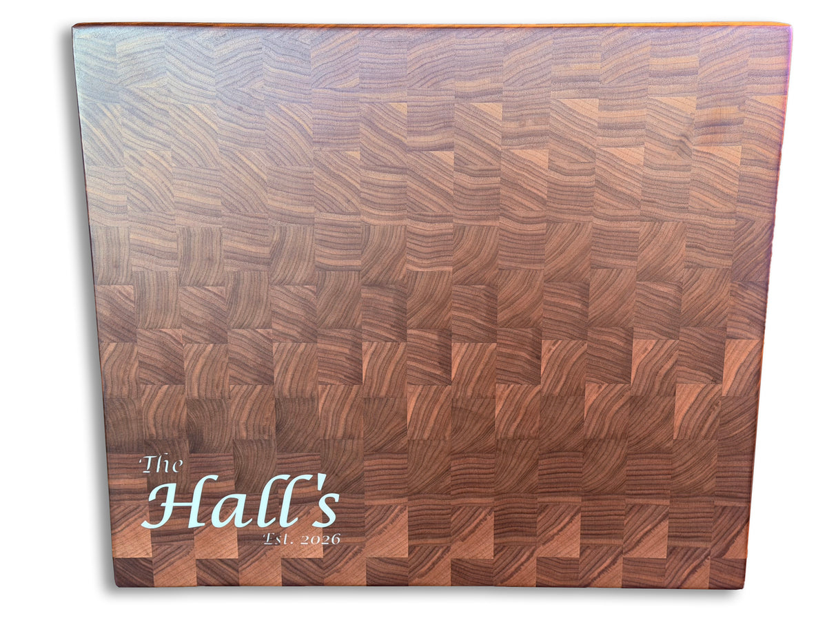 Custom Epoxy Inlay on End Grain Walnut