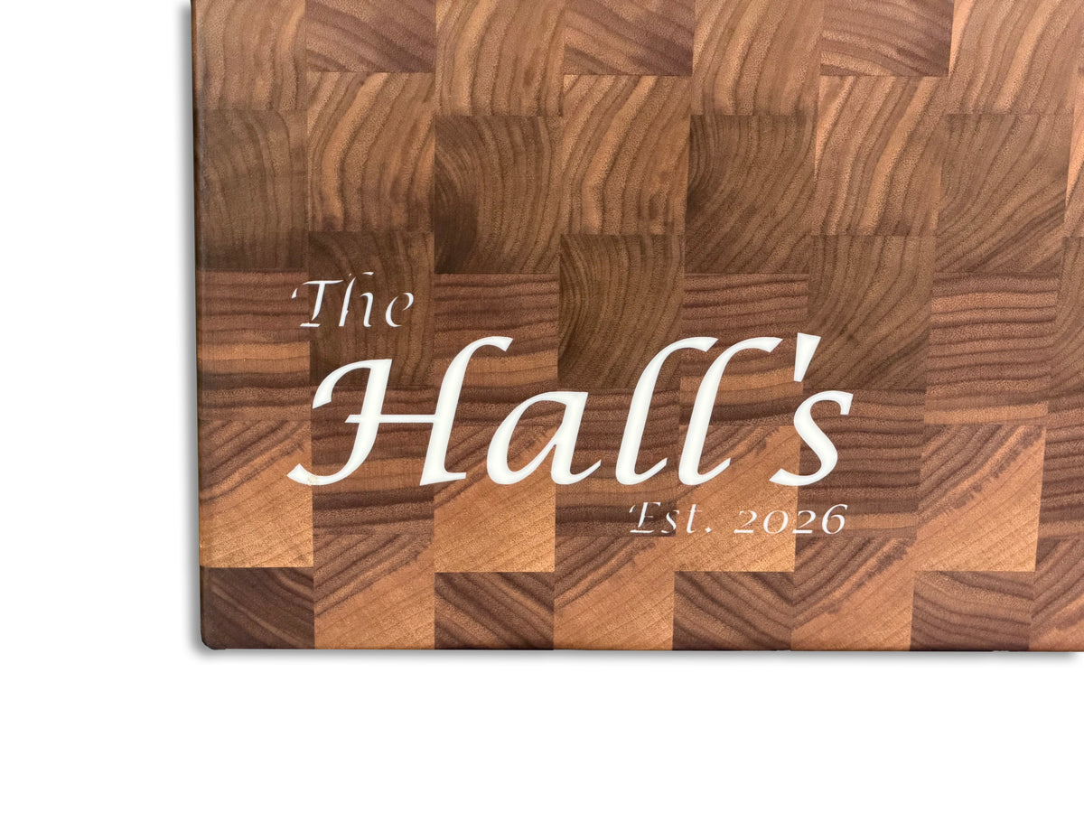 Custom Epoxy Inlay on End Grain Walnut