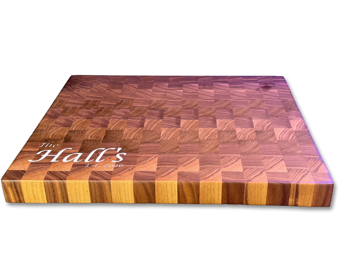 Custom Epoxy Inlay on End Grain Walnut
