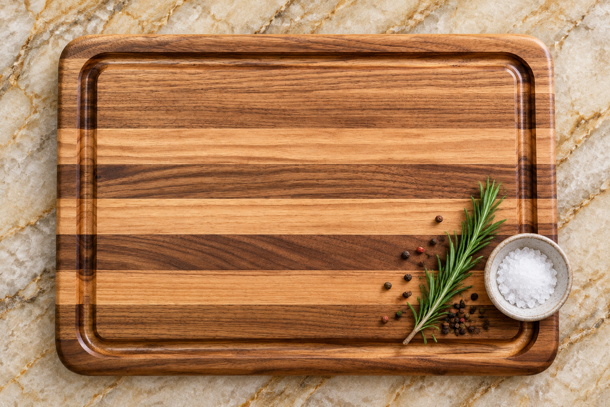 Walnut Striped Board Flat Lay Quartzite