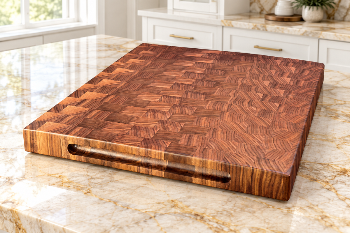 XL Walnut Brisket Board Clean Profile on Quartzite